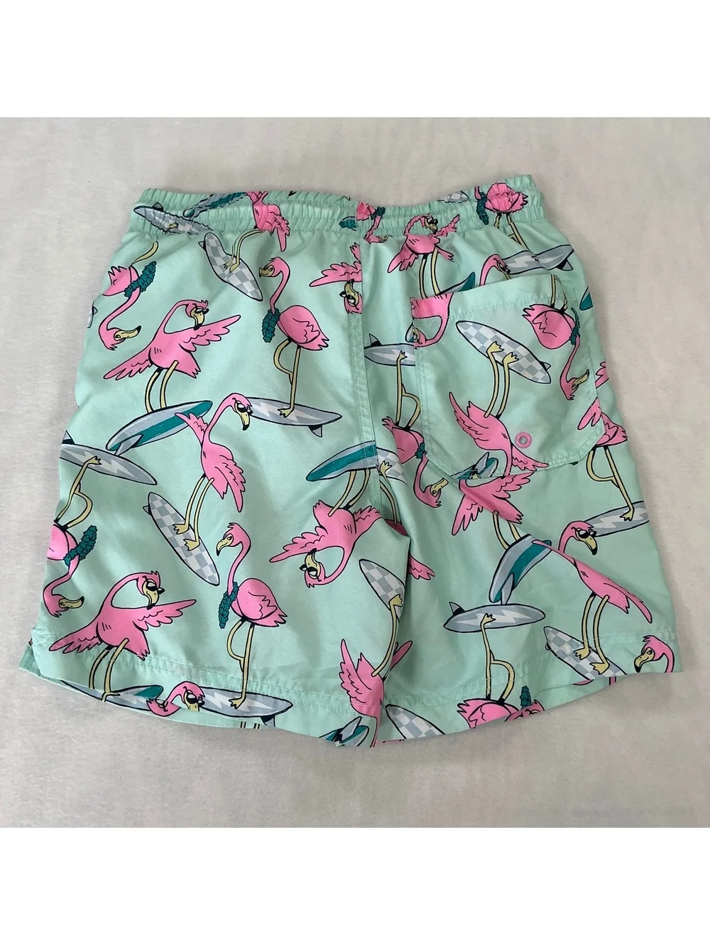 Old Navy Boys XL 14-16 Flamingo Surfboard Swim Trunks Beach Shorts